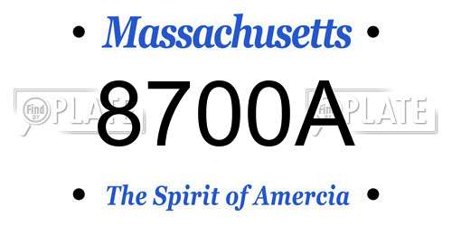8700A Massachusetts License Plate