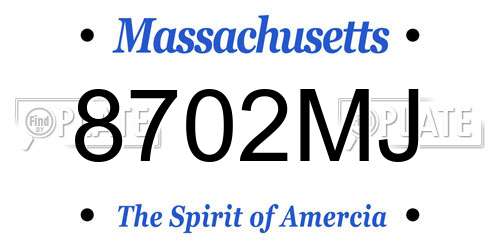 8702MJ Massachusetts License Plate