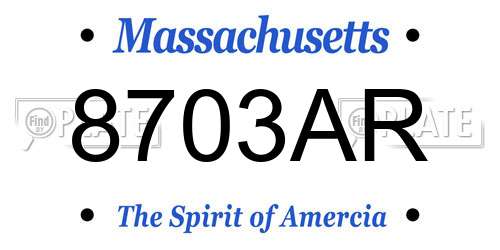 8703AR Massachusetts License Plate