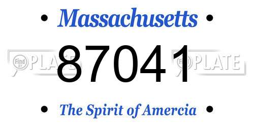 87041 Massachusetts License Plate