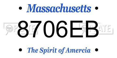 8706EB Massachusetts License Plate