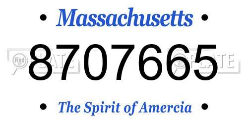8707665 Massachusetts License Plate