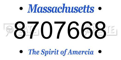 8707668 Massachusetts License Plate