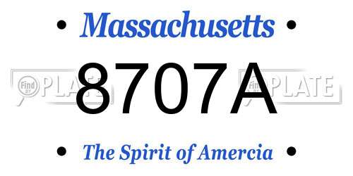 8707A Massachusetts License Plate