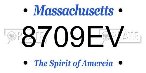8709EV Massachusetts License Plate