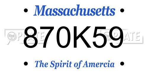 870K59 Massachusetts License Plate