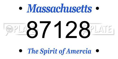 87128 Massachusetts License Plate