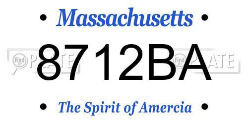 8712BA Massachusetts License Plate