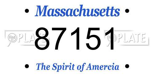 87151 Massachusetts License Plate