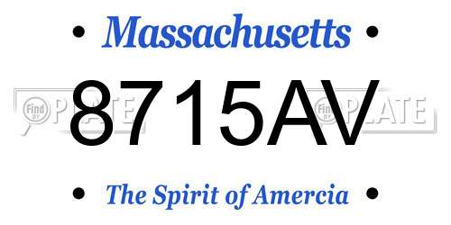 8715AV Massachusetts License Plate