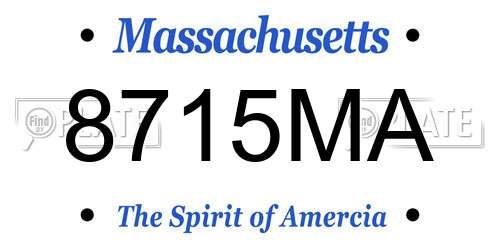 8715MA Massachusetts License Plate