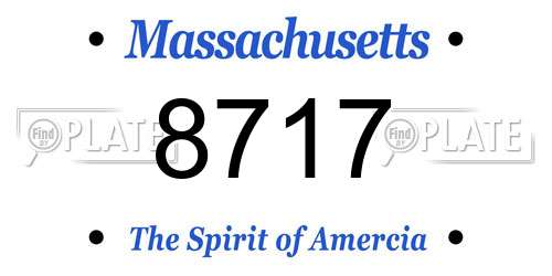 8717 Massachusetts License Plate