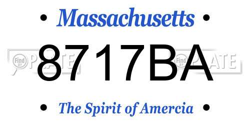 8717BA Massachusetts License Plate