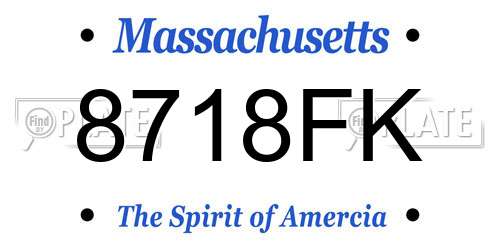 8718FK Massachusetts License Plate