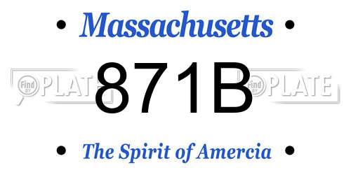 871B Massachusetts License Plate