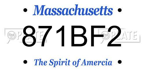 871BF2 Massachusetts License Plate