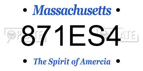 871ES4 Massachusetts License Plate