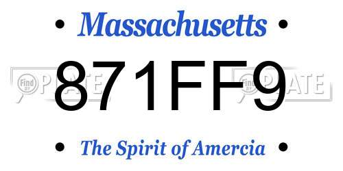 871FF9 Massachusetts License Plate