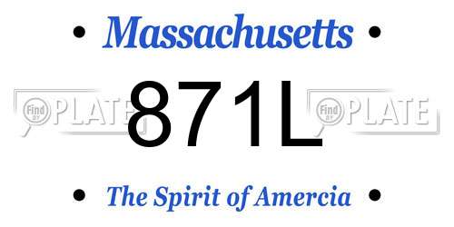 871L Massachusetts License Plate