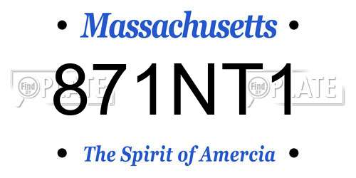 871NT1 Massachusetts License Plate