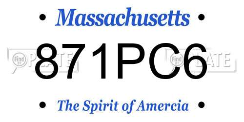 871PC6 Massachusetts License Plate