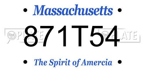 871T54 Massachusetts License Plate