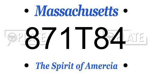 871T84 Massachusetts License Plate