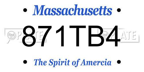 871TB4 Massachusetts License Plate