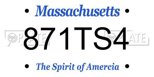 871TS4 Massachusetts License Plate