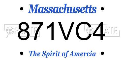 871VC4 Massachusetts License Plate