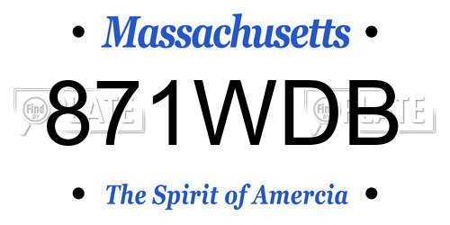 871WDB Massachusetts License Plate