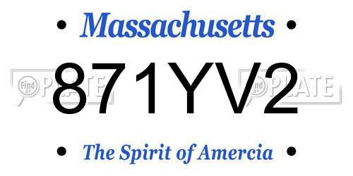 871YV2 Massachusetts License Plate