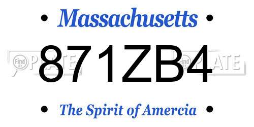 871ZB4 Massachusetts License Plate