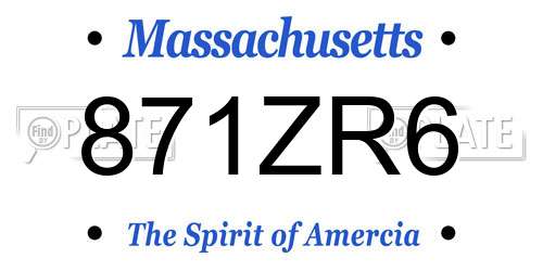 871ZR6 Massachusetts License Plate