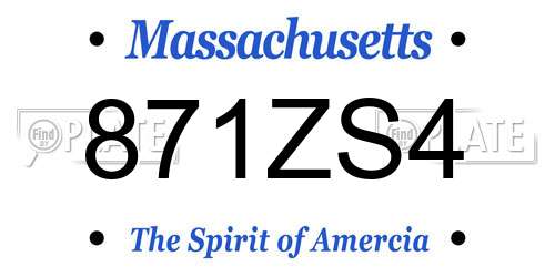 871ZS4 Massachusetts License Plate