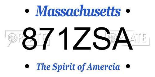 871ZSA Massachusetts License Plate