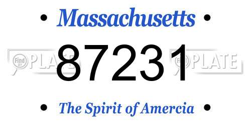 87231 Massachusetts License Plate