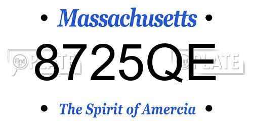 8725QE Massachusetts License Plate