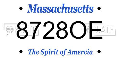 8728OE Massachusetts License Plate
