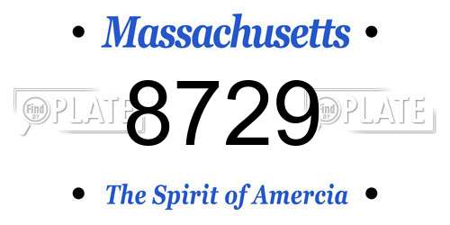 8729 Massachusetts License Plate
