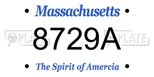 8729A Massachusetts License Plate