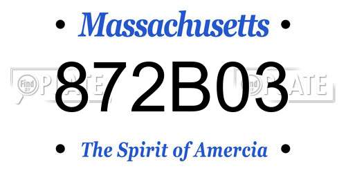 872B03 Massachusetts License Plate