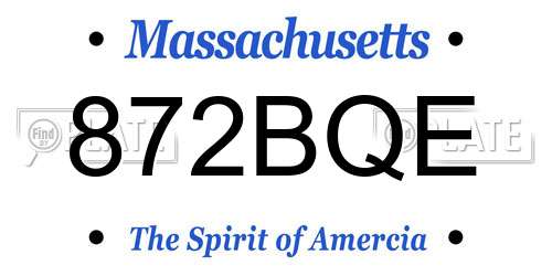 872BQE Massachusetts License Plate
