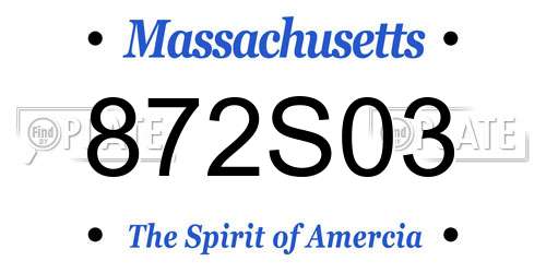 872S03 Massachusetts License Plate