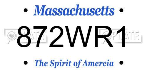 872WR1 Massachusetts License Plate