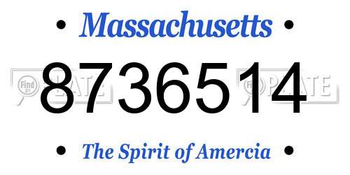8736514 Massachusetts License Plate