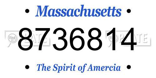 8736814 Massachusetts License Plate