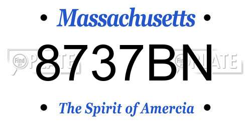 8737BN Massachusetts License Plate