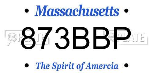 873BBP Massachusetts License Plate