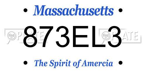 873EL3 Massachusetts License Plate